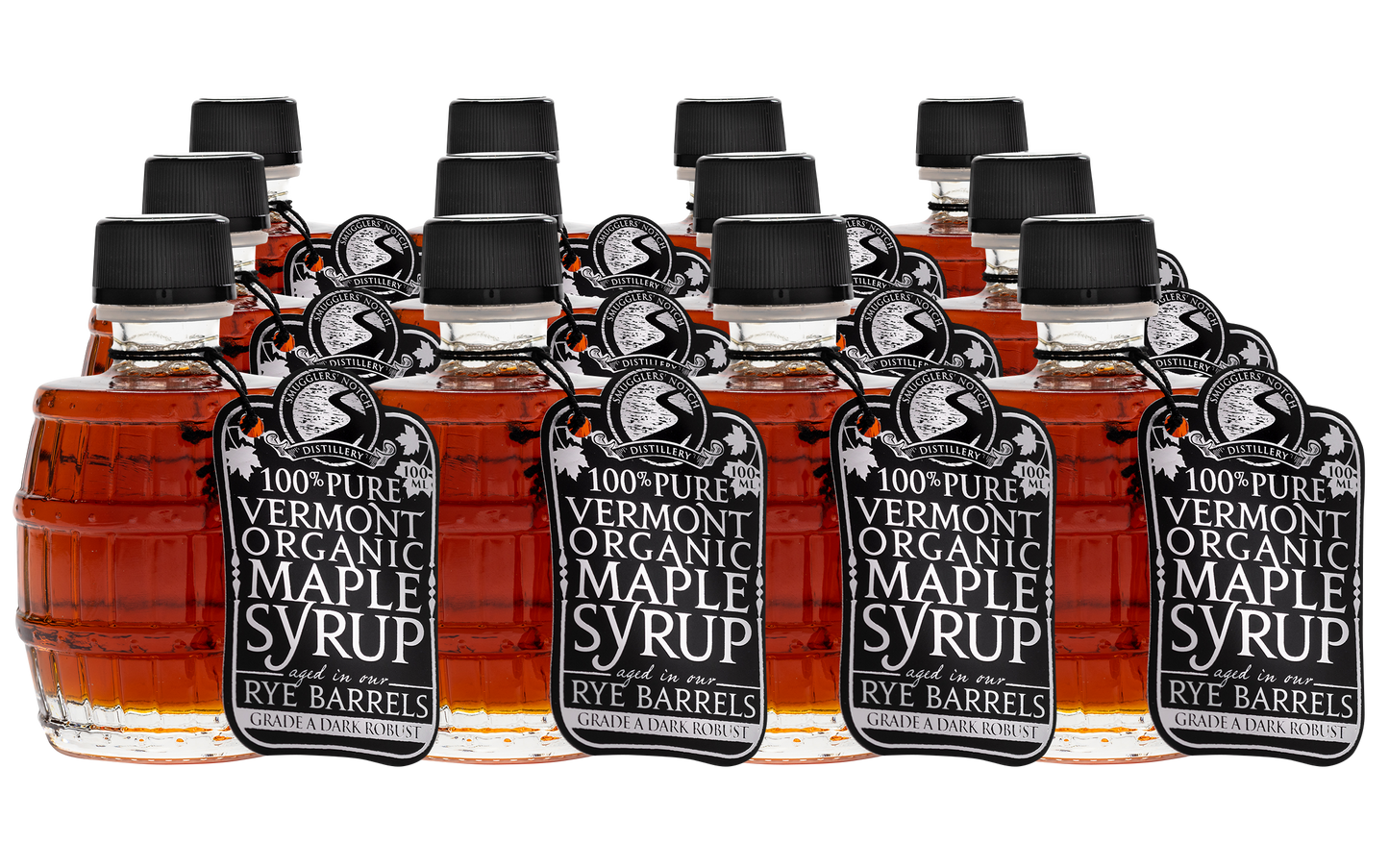 Rye-Barrel Aged Maple Syrup 12-Pack of 100mL Bottles